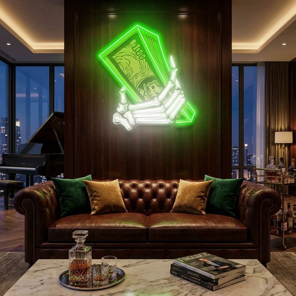 Hand Money Artwork Led Neon Sign Light