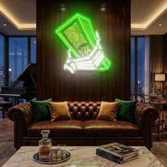 Hand Money Artwork Led Neon Sign Light