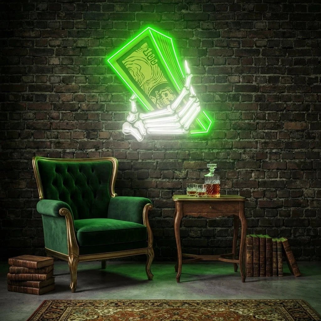 Hand Money Artwork Led Neon Sign Light