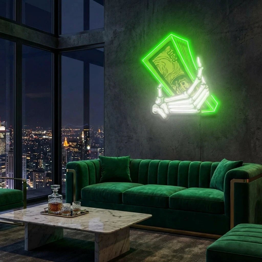 Hand Money Artwork Led Neon Sign Light