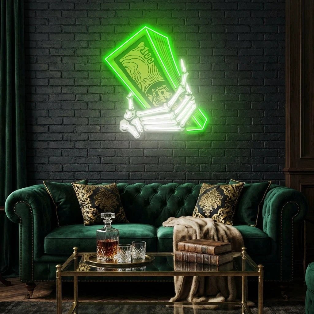 Hand Money Artwork Led Neon Sign Light