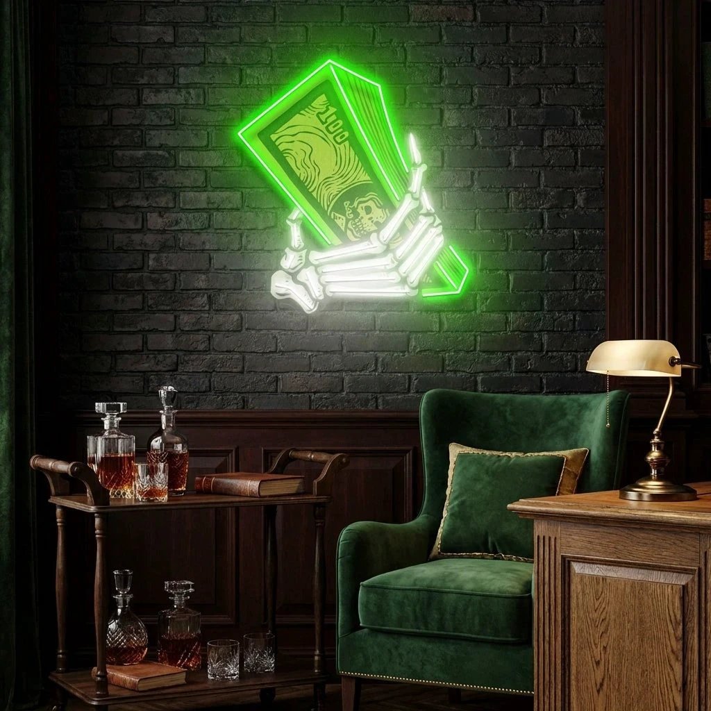 Hand Money Artwork Led Neon Sign Light