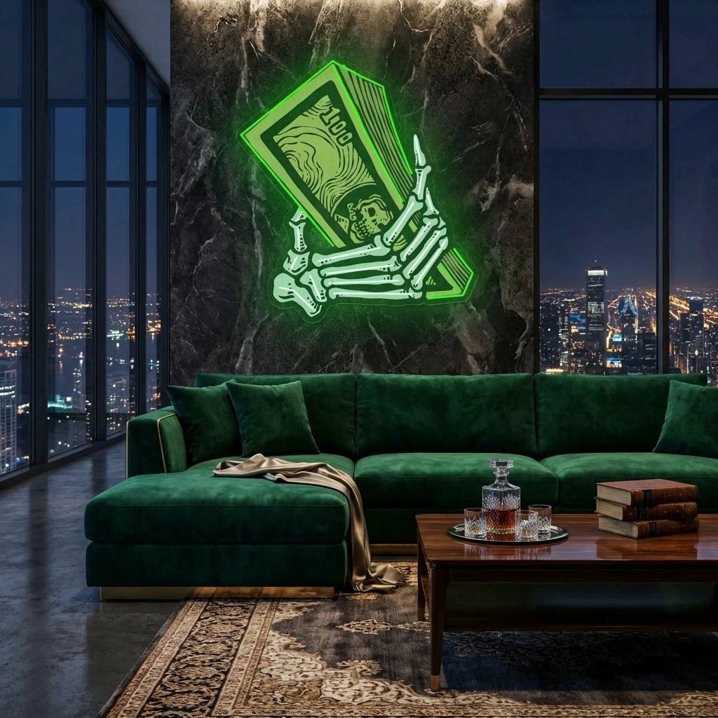 Hand Money Artwork Led Neon Sign Light