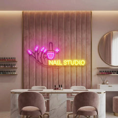 Nail Studio Artwork Led Neon Sign Light, Nail Spa Decoration