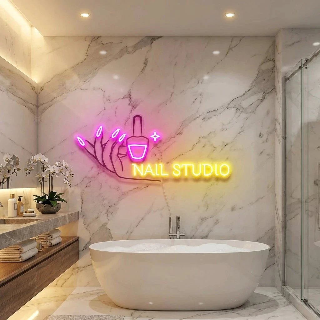 Nail Studio Artwork Led Neon Sign Light, Nail Spa Decoration