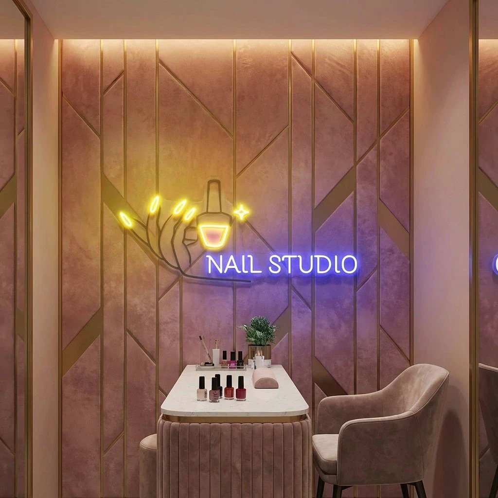 Nail Studio Artwork Led Neon Sign Light, Nail Spa Decoration