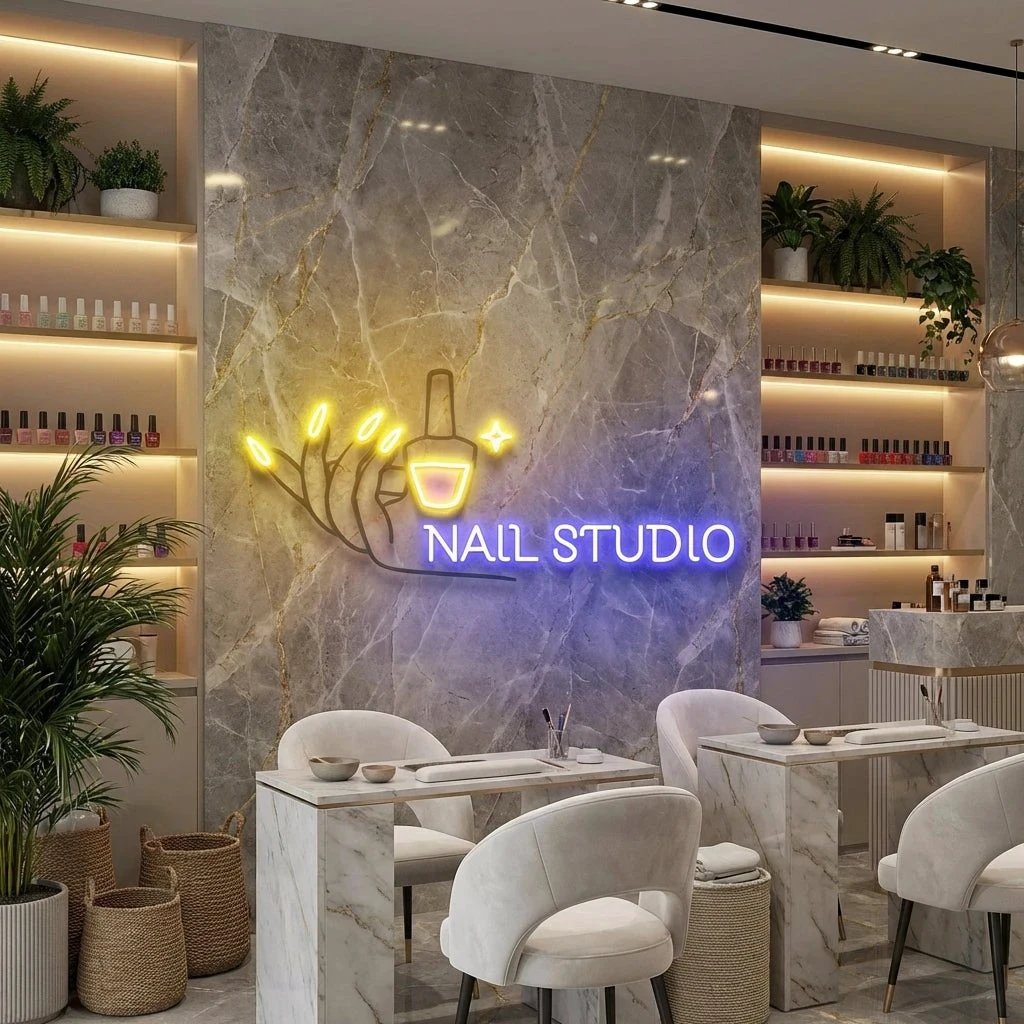Nail Studio Artwork Led Neon Sign Light, Nail Spa Decoration