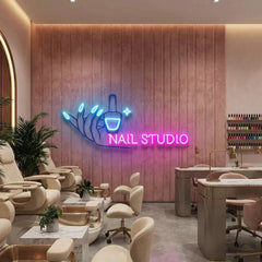 Nail Studio Artwork Led Neon Sign Light, Nail Spa Decoration