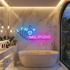 Nail Studio Artwork Led Neon Sign Light, Nail Spa Decoration