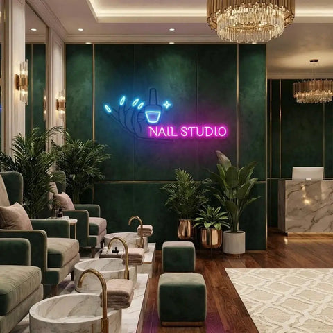 Nail Studio Artwork Led Neon Sign Light, Nail Spa Decoration