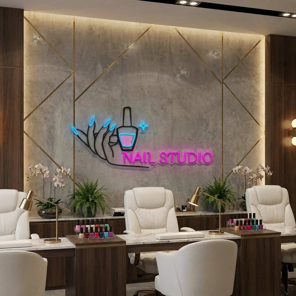 Nail Studio Artwork Led Neon Sign Light, Nail Spa Decoration