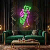 Hand Of Greed Multicolor Led Neon Sign Light