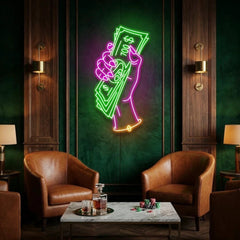 Hand Of Greed Multicolor Led Neon Sign Light