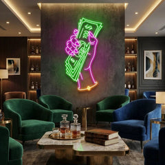 Hand Of Greed Multicolor Led Neon Sign Light