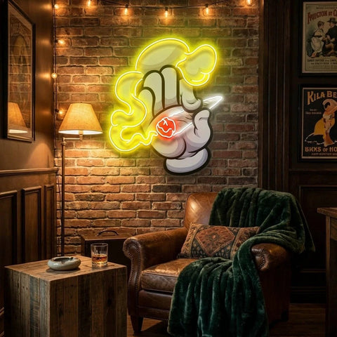 Hand Smoke Artwork Led Neon Sign Light