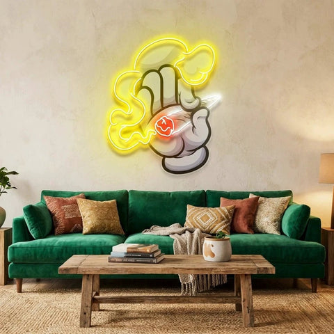 Hand Smoke Artwork Led Neon Sign Light