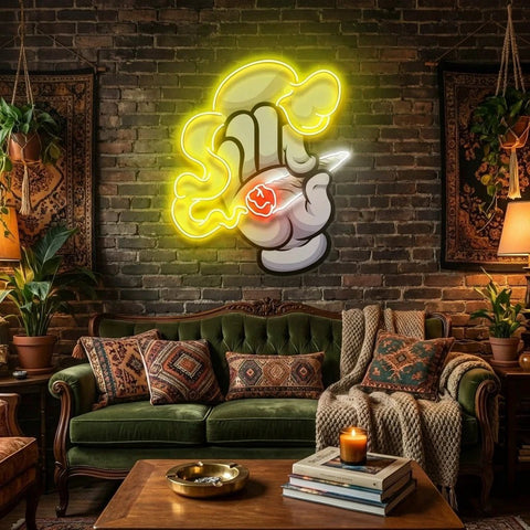 Hand Smoke Artwork Led Neon Sign Light