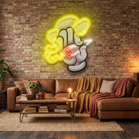 Hand Smoke Artwork Led Neon Sign Light