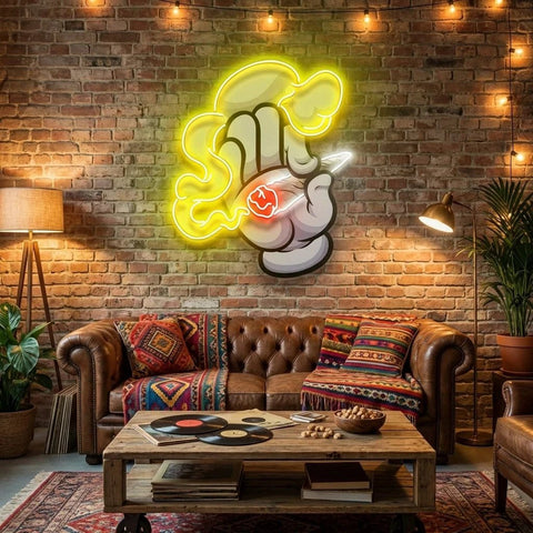 Hand Smoke Artwork Led Neon Sign Light