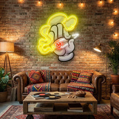 Hand Smoke Artwork Led Neon Sign Light