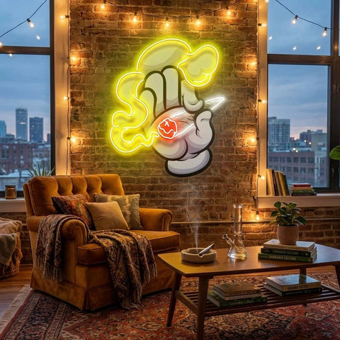 Hand Smoke Artwork Led Neon Sign Light