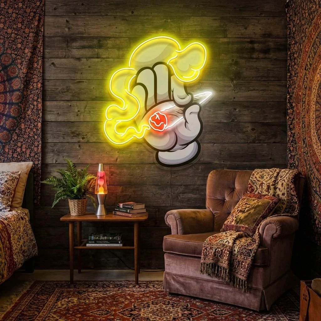 Hand Smoke Artwork Led Neon Sign Light