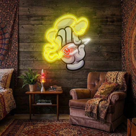 Hand Smoke Artwork Led Neon Sign Light