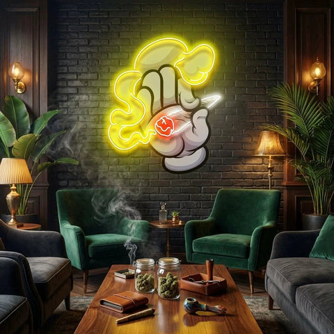 Hand Smoke Artwork Led Neon Sign Light