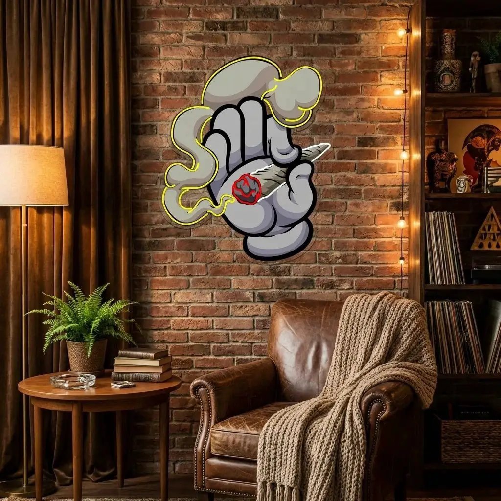 Hand Smoke Artwork Led Neon Sign Light