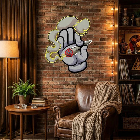 Hand Smoke Artwork Led Neon Sign Light