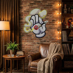 Hand Smoke Artwork Led Neon Sign Light