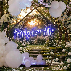 Neon Sign Wedding Backdrop, Happily Even After Led Neon Sign Light, Wedding decoration