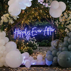 Neon Sign Wedding Backdrop, Happily Even After Led Neon Sign Light, Wedding decoration