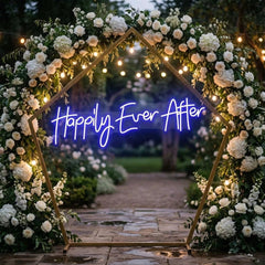 Neon Sign Wedding Backdrop, Happily Even After Led Neon Sign Light, Wedding decoration