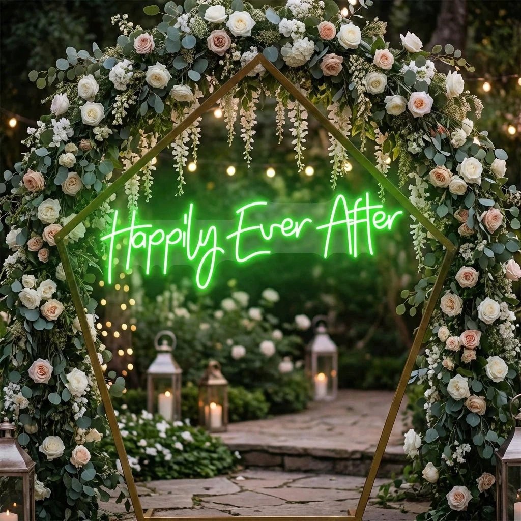 Neon Sign Wedding Backdrop, Happily Even After Led Neon Sign Light, Wedding decoration