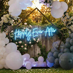 Neon Sign Wedding Backdrop, Happily Even After Led Neon Sign Light, Wedding decoration