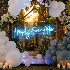 Neon Sign Wedding Backdrop, Happily Even After Led Neon Sign Light, Wedding decoration
