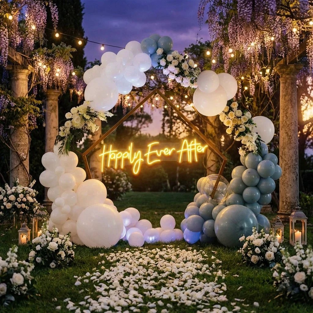 Neon Sign Wedding Backdrop, Happily Even After Led Neon Sign Light, Wedding decoration