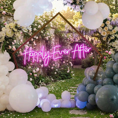 Neon Sign Wedding Backdrop, Happily Even After Led Neon Sign Light, Wedding decoration