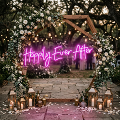 Neon Sign Wedding Backdrop, Happily Even After Led Neon Sign Light, Wedding decoration