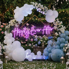 Neon Sign Wedding Backdrop, Happily Even After Led Neon Sign Light, Wedding decoration