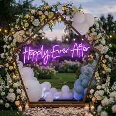 Neon Sign Wedding Backdrop, Happily Even After Led Neon Sign Light, Wedding decoration