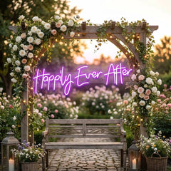 Neon Sign Wedding Backdrop, Happily Even After Led Neon Sign Light, Wedding decoration