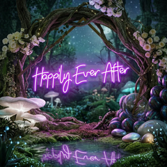 Neon Sign Wedding Backdrop, Happily Even After Led Neon Sign Light, Wedding decoration