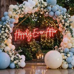 Neon Sign Wedding Backdrop, Happily Even After Led Neon Sign Light, Wedding decoration