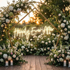 Neon Sign Wedding Backdrop, Happily Even After Led Neon Sign Light, Wedding decoration