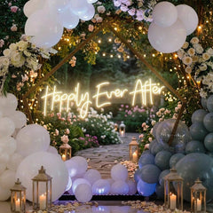 Neon Sign Wedding Backdrop, Happily Even After Led Neon Sign Light, Wedding decoration