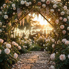 Neon Sign Wedding Backdrop, Happily Even After Led Neon Sign Light, Wedding decoration