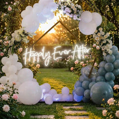 Neon Sign Wedding Backdrop, Happily Even After Led Neon Sign Light, Wedding decoration
