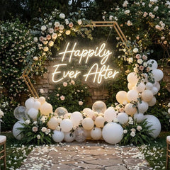 Neon Sign Wedding Backdrop, Happily Even After Led Neon Sign Light, Wedding decoration
